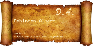 Dahinten Albert névjegykártya